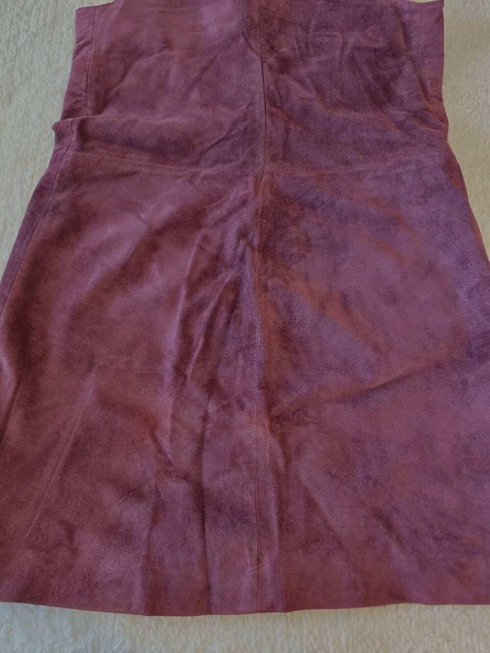 BB Dakota Vintage Style Plum 100% Suede Leather Shift Pinafore Dress Size 8 - Picture 11 of 16